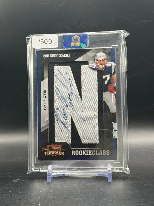2010 Panini Threads NFL Rob Gronkowski New England Patriots Patch Auto