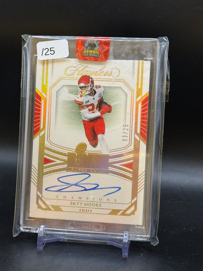 2023 Panini Flawless NFL Skyy Moore Kansas City Chiefs Champions Signatures Auto 03/25