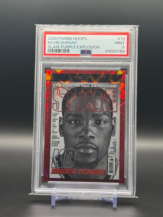 2020-21 Panini Hoops NBA Kevin Durant Oklahoma City Thunder Slam Purple Explosion KD PSA 9 93093769