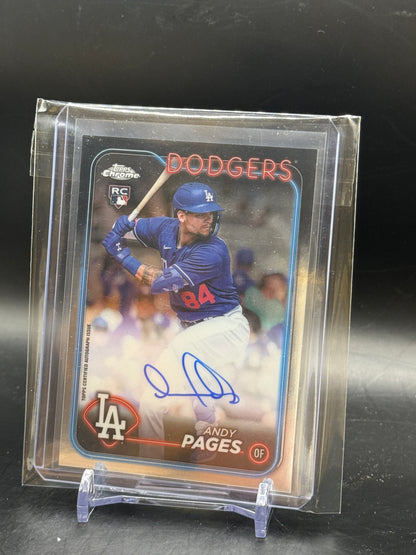 2024 Topps Chrome MLB Andy Pages Los Angeles Dodgers Auto