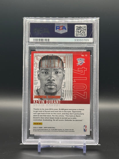 2020-21 Panini Hoops NBA Kevin Durant Oklahoma City Thunder Slam Purple Explosion KD PSA 9 93093769