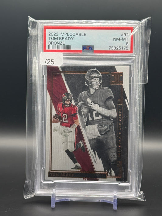 2022 Panini Impeccable Tom Brady Tampa Bay Buccaneers Bronze 12/25 PSA 8 73825175