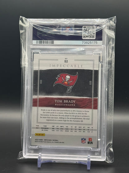2022 Panini Impeccable Tom Brady Tampa Bay Buccaneers Bronze 12/25 PSA 8 73825175