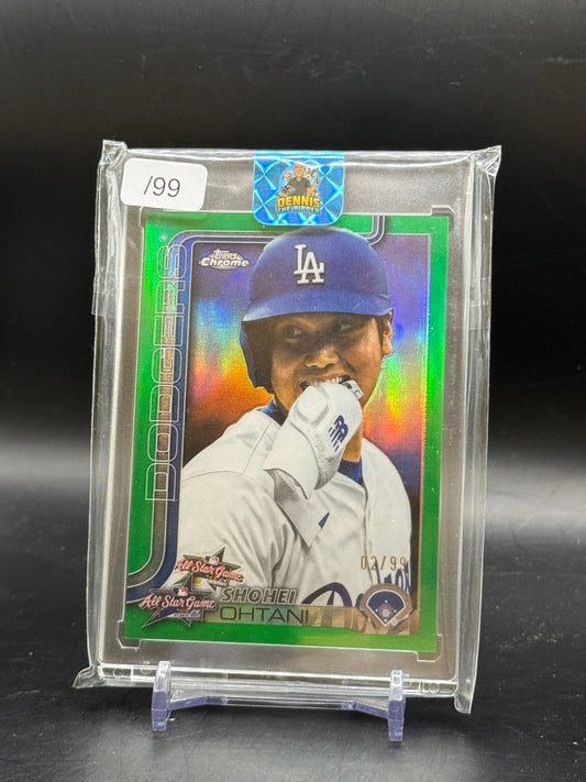 2025 Topps Chrome Update MLB Shohei Ohtani Los Angeles Dodgers Image Variation Green 02/99