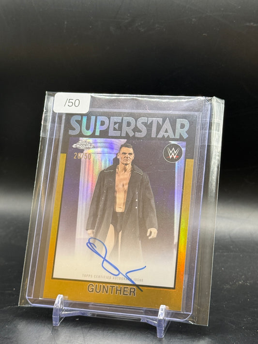 2026 Topps Chrome WWE Gunther Superstar Gold Auto 20/50