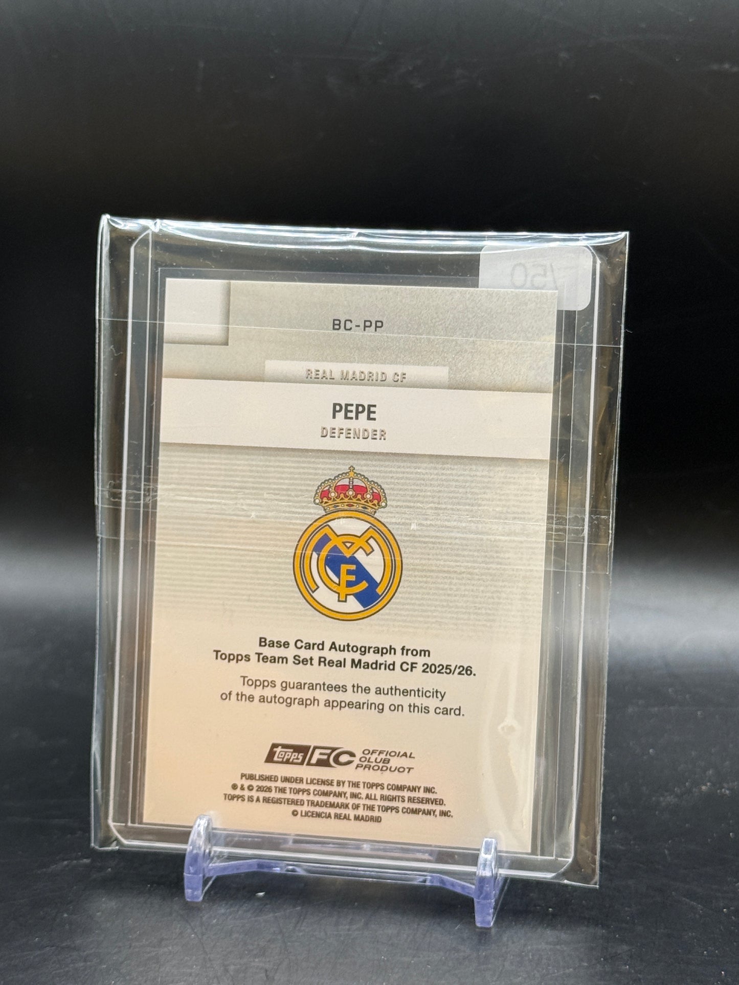 2025-26 Topps Real Madrid Team Set Pepe Gold Auto 19/50