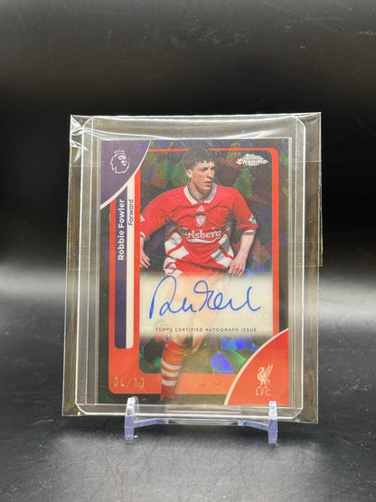 2026 Topps Chrome Sapphire Premier League Robbie Fowler Liverpool FC Black Auto 04/10