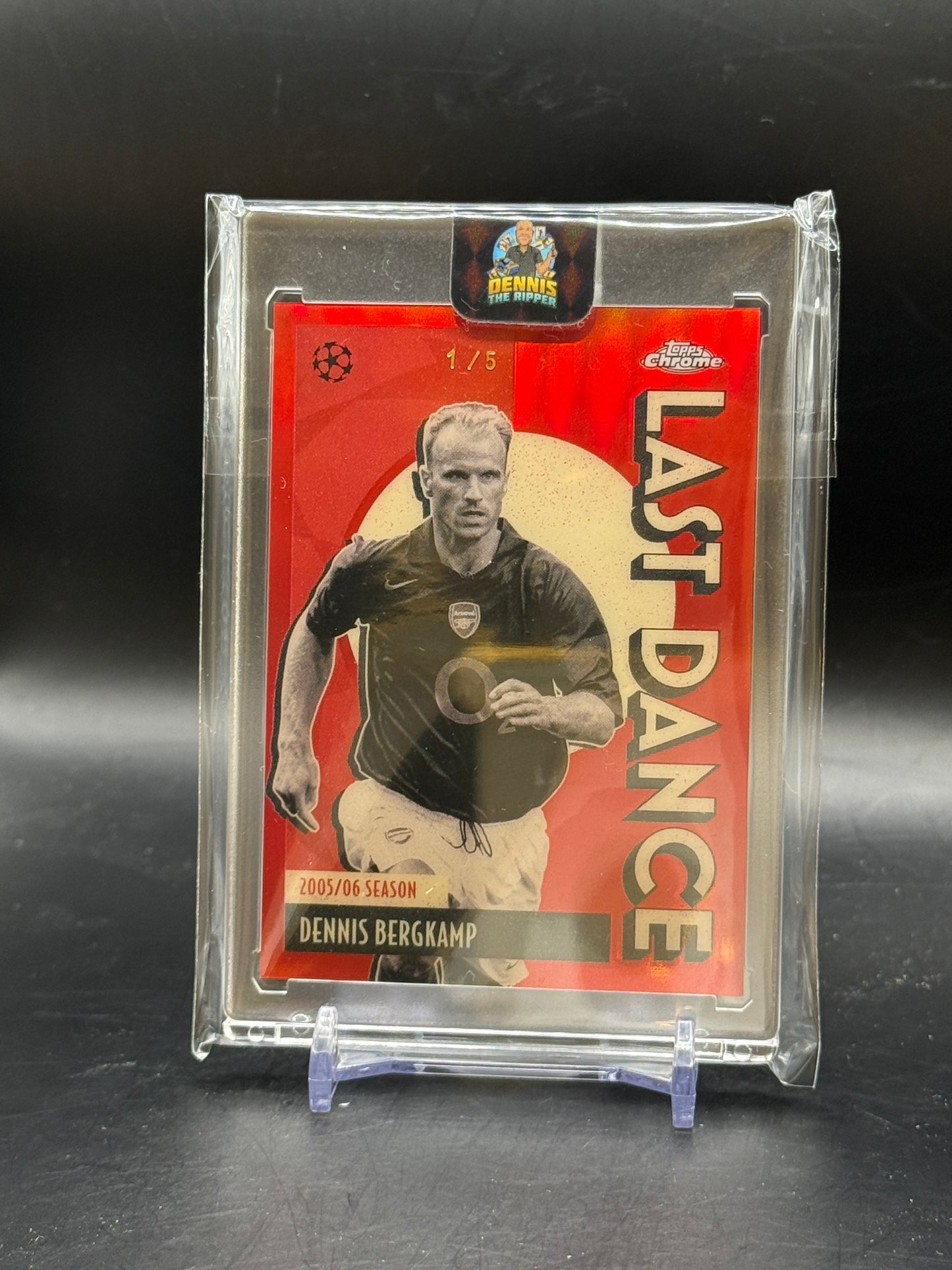 2025-26 Topps Chrome UCC Dennis Bergkamp Arsenal FC Last Dance Red 1/5