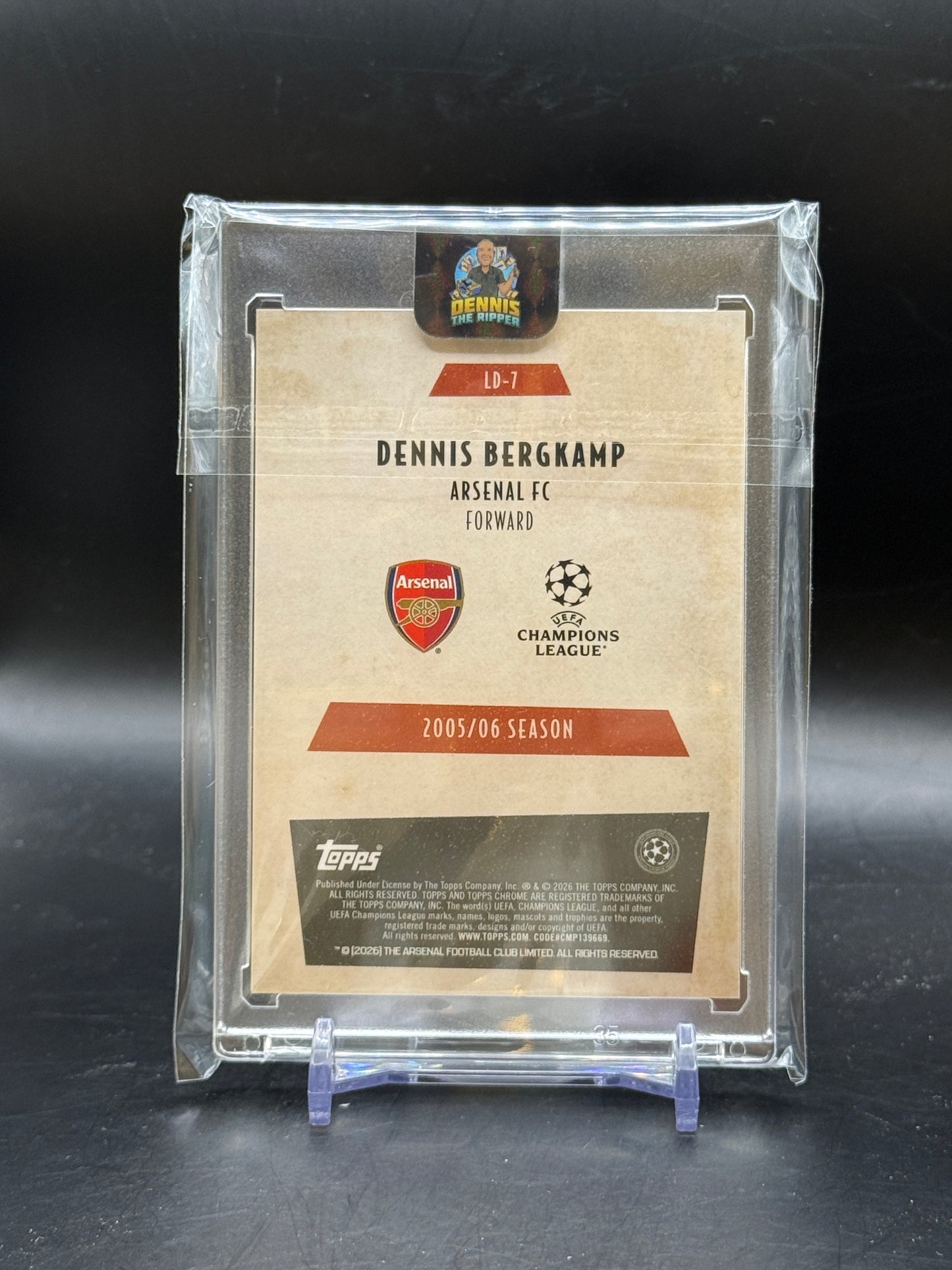 2025-26 Topps Chrome UCC Dennis Bergkamp Arsenal FC Last Dance Red 1/5