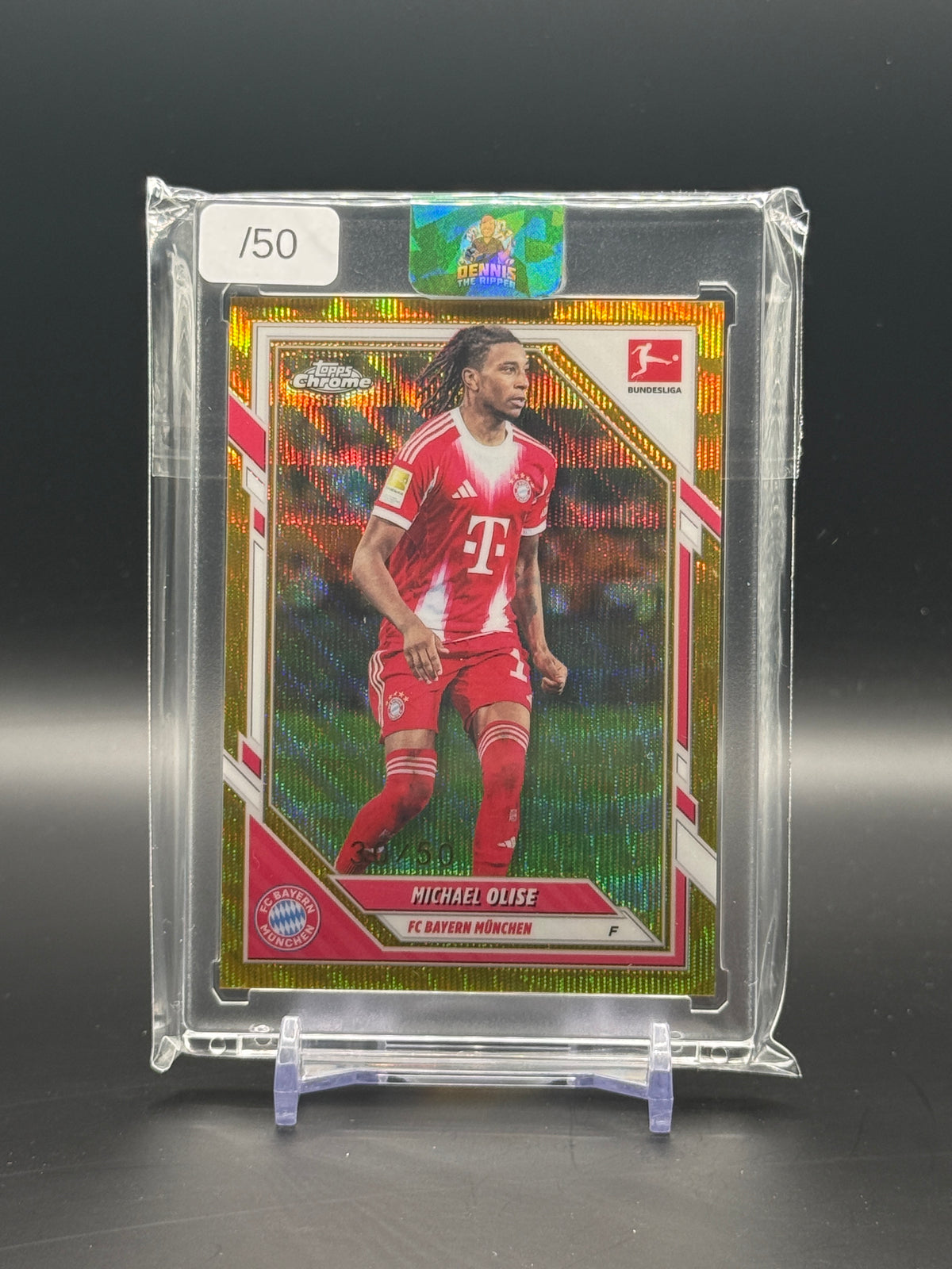 2025-26 Topps Chrome Bundesliga Michael Olise FC Bayern München Gold Wave 30/50