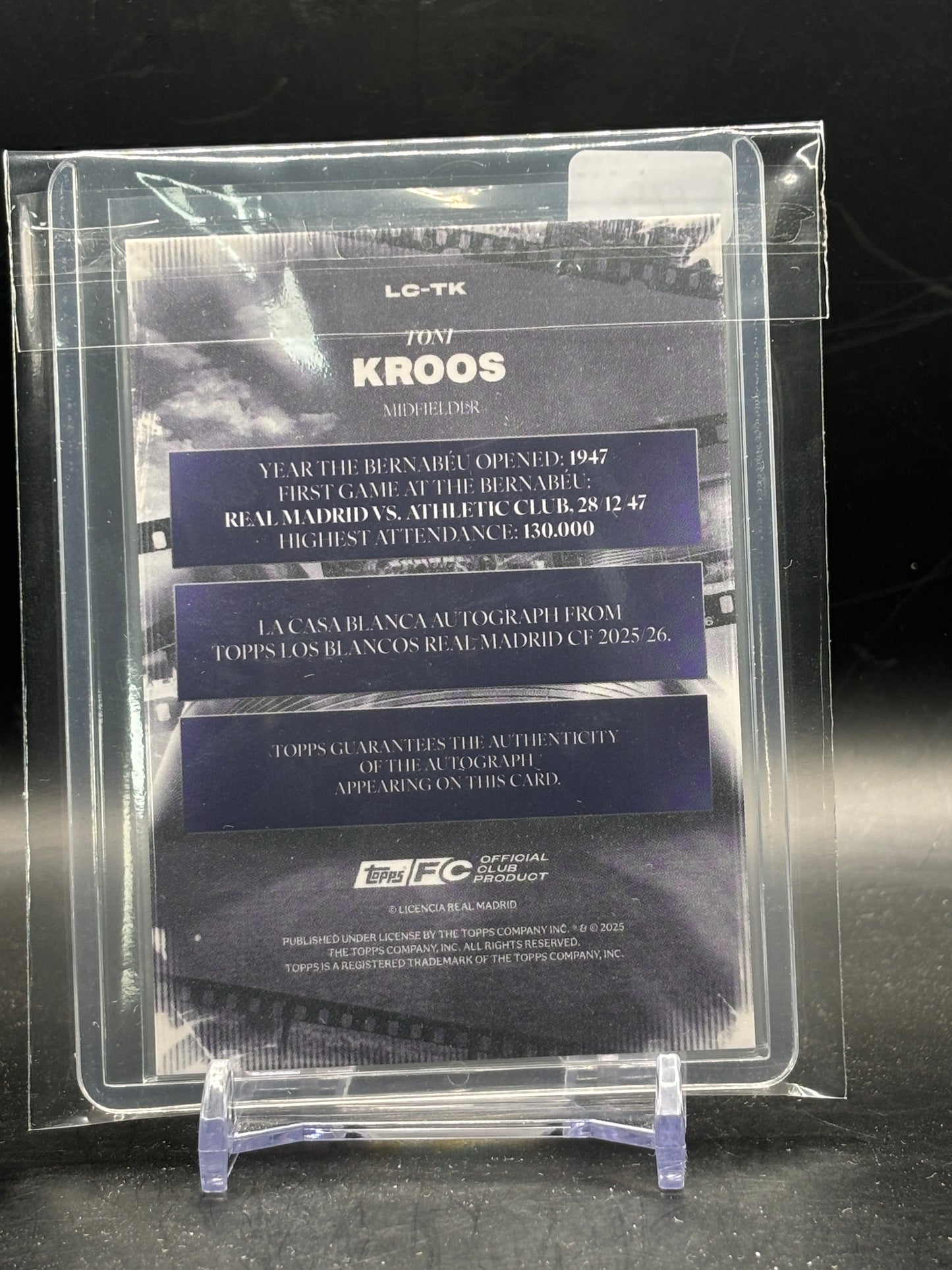 2025-26 Topps Los Blancos Real Madrid Toni Kroos Auto 12/75