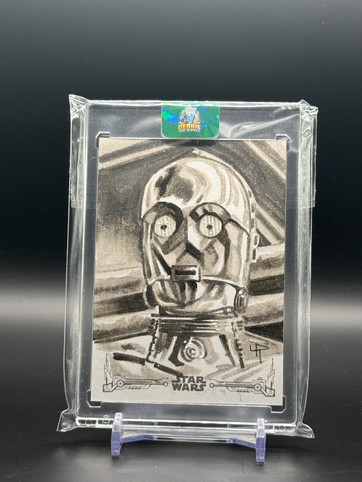 2018 Topps Star Wars Lawrence Reynolds Black and White Sketch