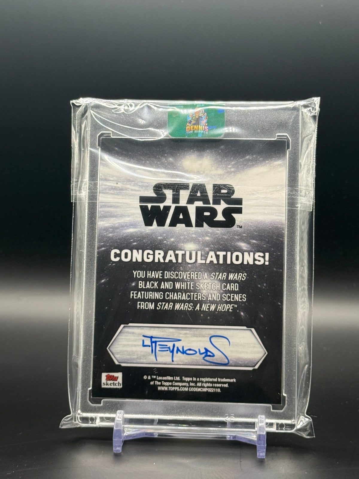 2018 Topps Star Wars Lawrence Reynolds Black and White Sketch