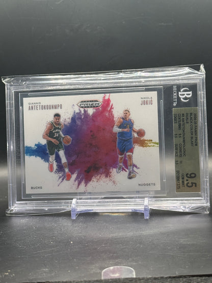 2024-25 Panini Prizm Black NBA Antetokounmpo / Jokic Dual Color Blast 74/75 Becket 9.5 0019961375