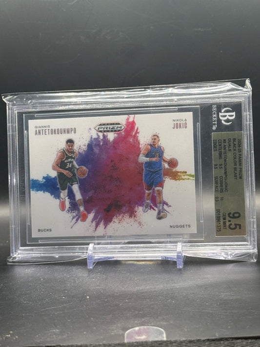 2024-25 Panini Prizm Black NBA Antetokounmpo / Jokic Dual Color Blast 74/75 Becket 9.5 0019961375