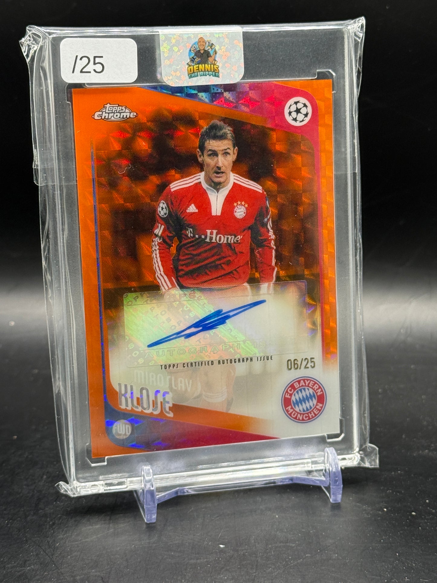 2025-26 Topps Chrome UCC Miroslav Klose FC Bayern München Geometric Orange Auto 06/25
