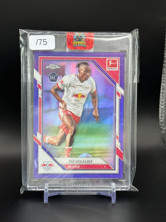 2025-26 Topps Chrome Bundesliga Yan Diomande RB Leipzig True Purple 28/75