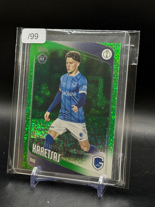 2025-26 Topps Chrome UCC Konstantinos Karetsas KRC Genk Mini Diamond Green 71/99