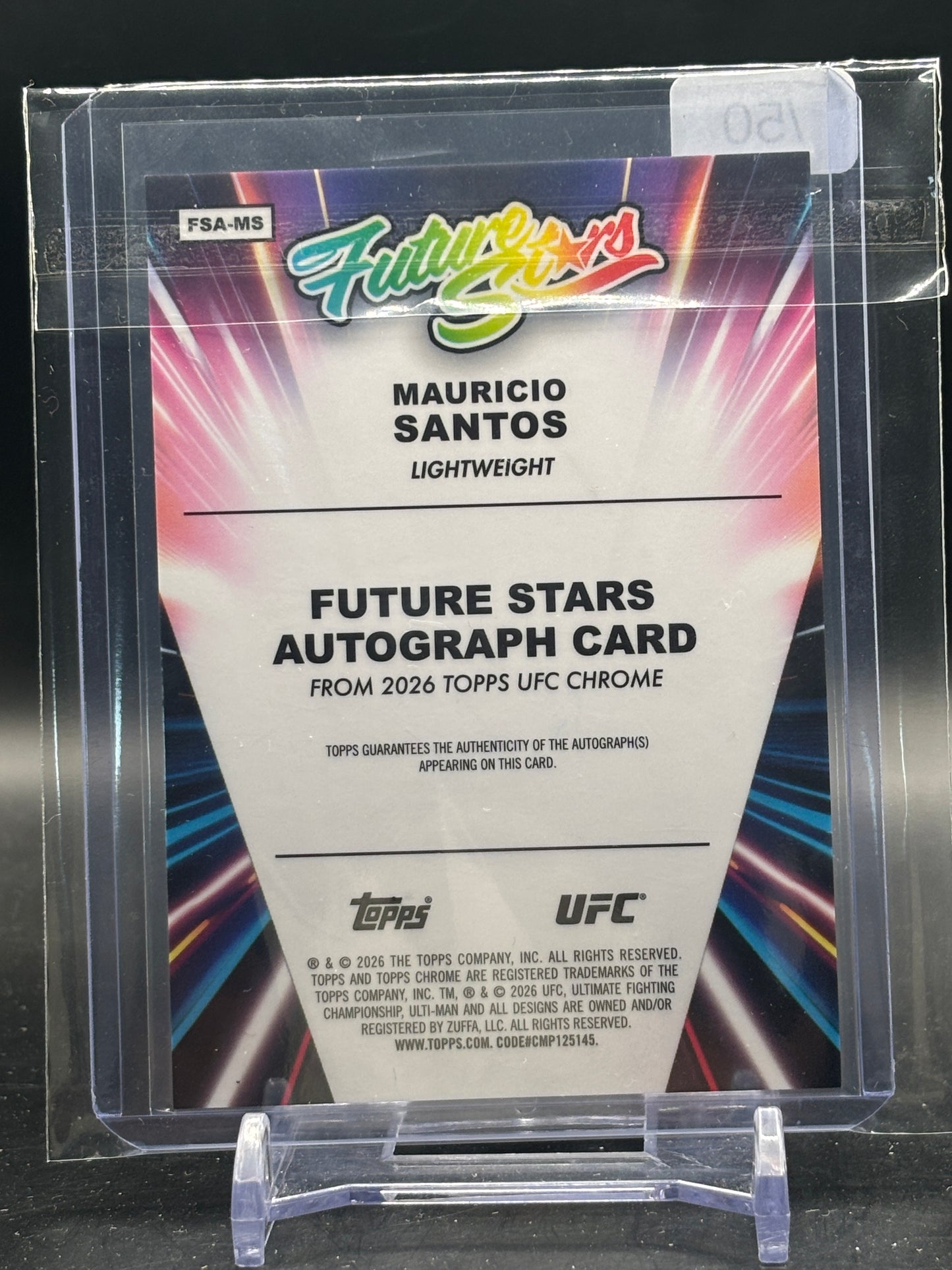 2026 Topps Chrome UFC Maruicio Santos Gold Geometric Auto 11/50