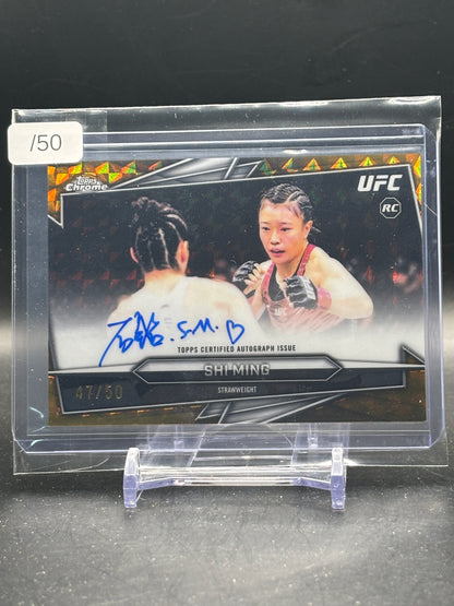 2026 Topps Chrome UFC Shi Ming Gold Geometric Auto 47/50
