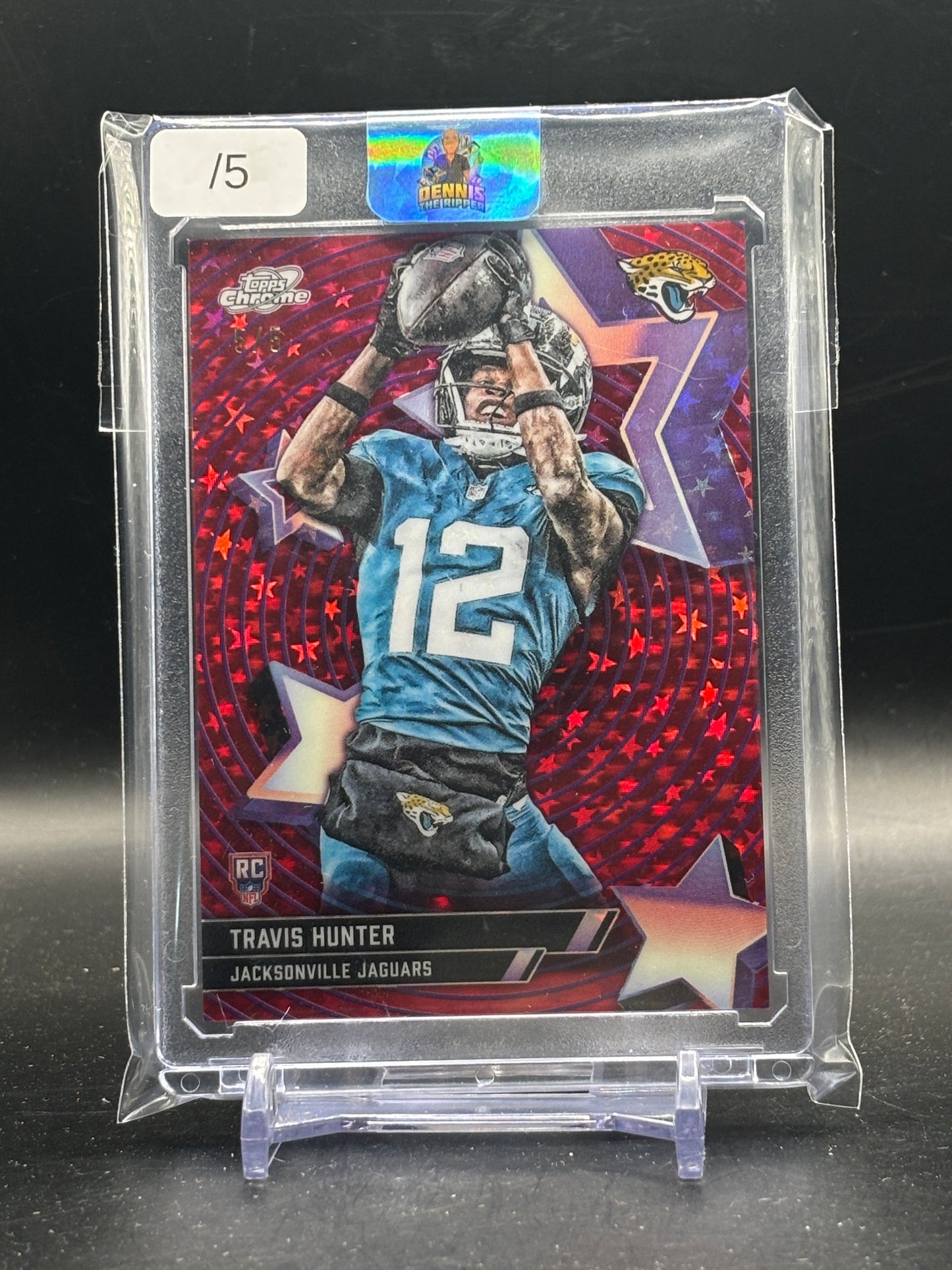 2026 Topps Chrome Cosmic Travis Hunter Jacksonville Jaguars Red Starfractor 5/5