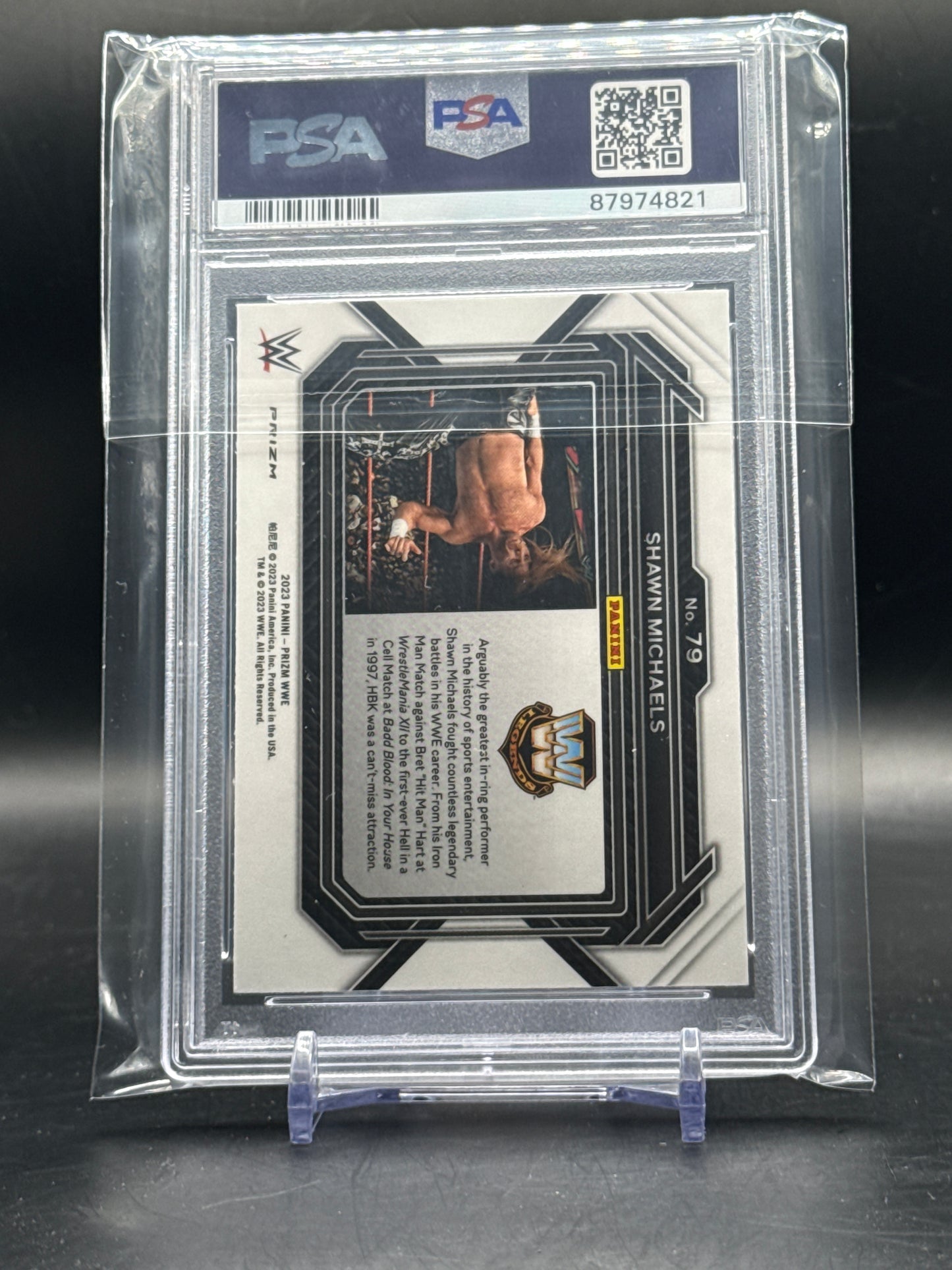 2023 Panini Prizm WWE Shawn Michaels White Sparkle PSA 10 87974821