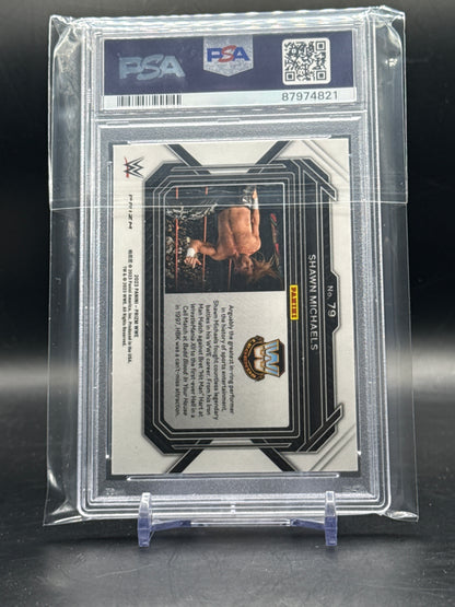 2023 Panini Prizm WWE Shawn Michaels White Sparkle PSA 10 87974821