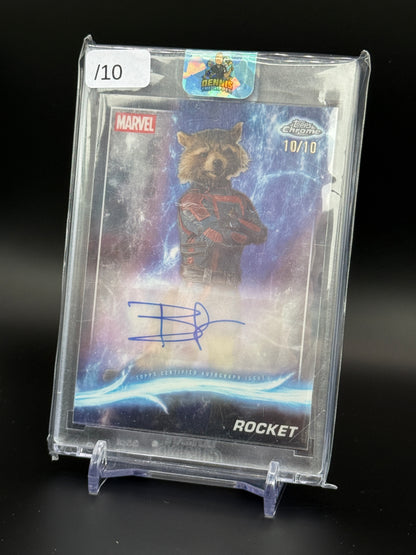 2025 Topps Chrome Marvel Studios Bradley Cooper Rocket Auto 10/10