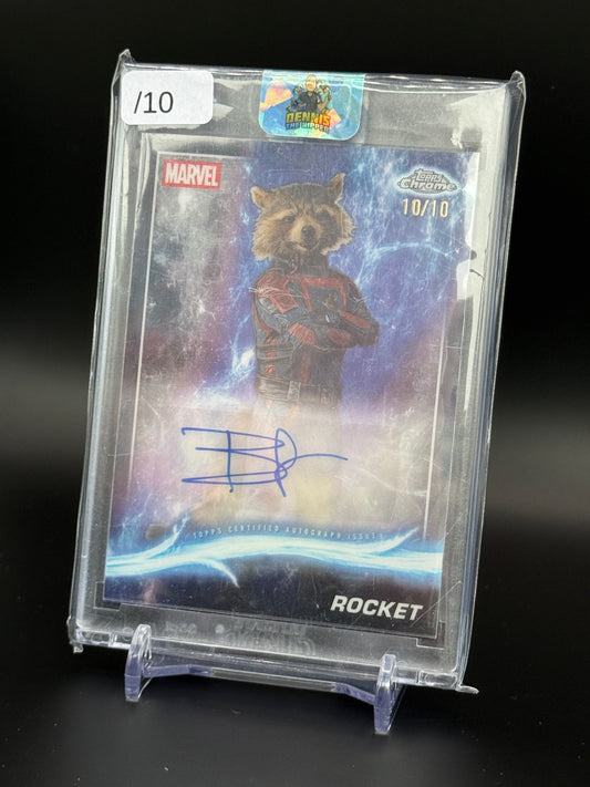 2025 Topps Chrome Marvel Studios Bradley Cooper Rocket Auto 10/10