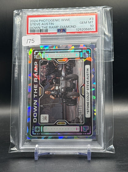 2024 Panini Photogenic WWE Steve Austin Down The Ramp-Diamond PSA 10 125205651