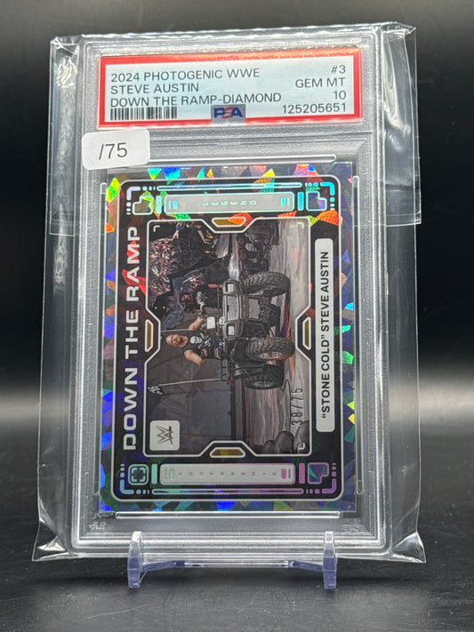 2024 Panini Photogenic WWE Steve Austin Down The Ramp-Diamond PSA 10 125205651