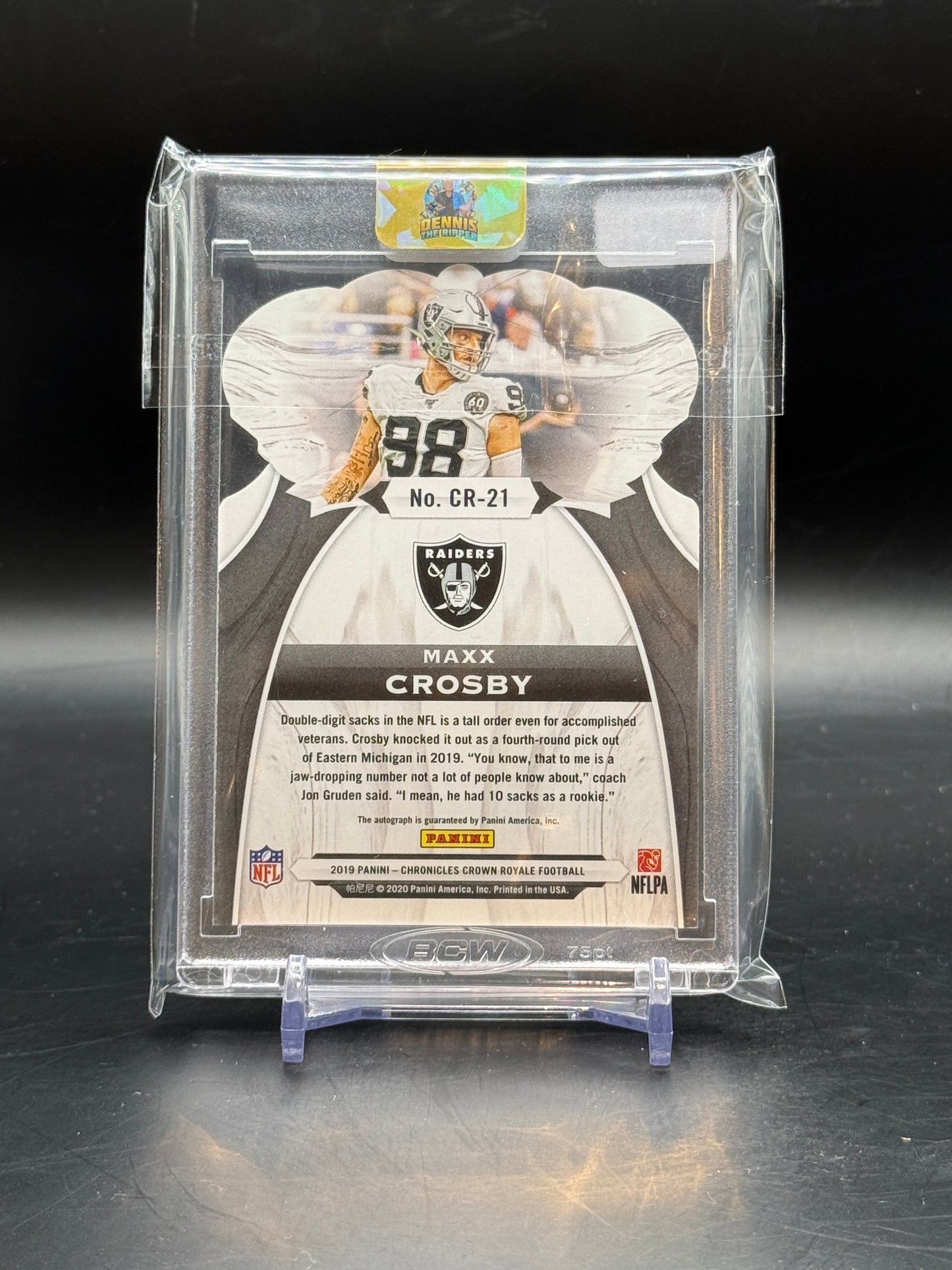 2019 Panini Crown Royale Maxx Crosby Rookie Auto 6/10