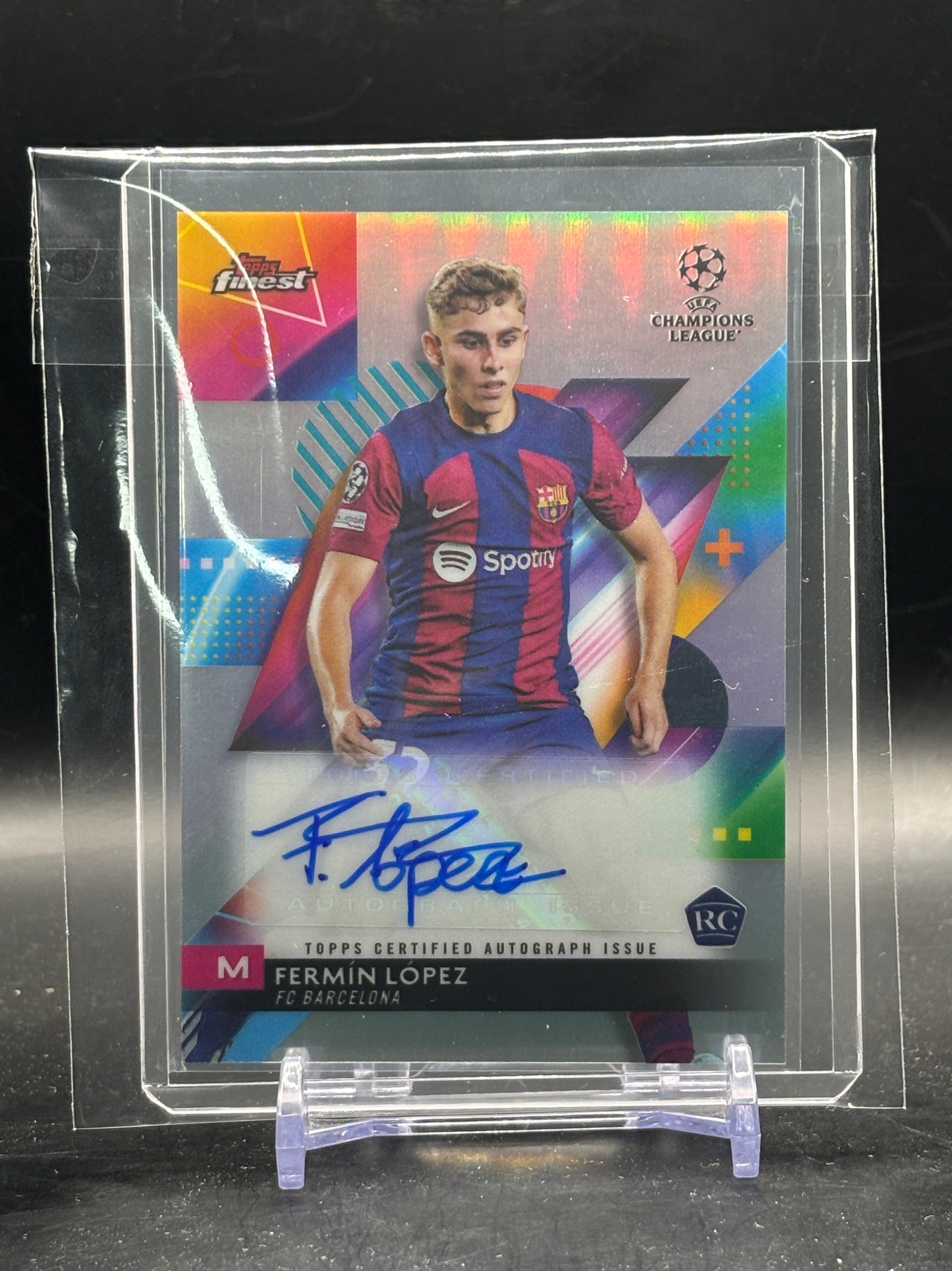 2023-24 Topps Finest UCC Fermin Lopez FC Barcelona Auto