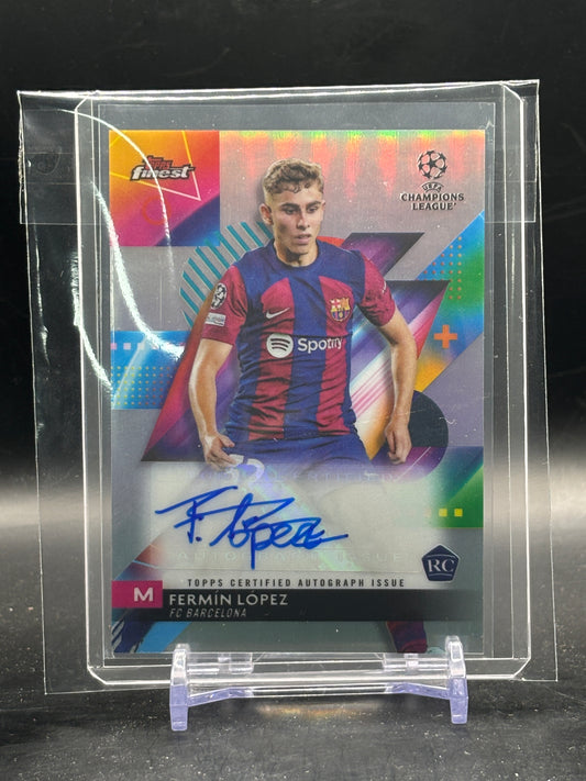 2023-24 Topps Finest UCC Fermin Lopez FC Barcelona Auto
