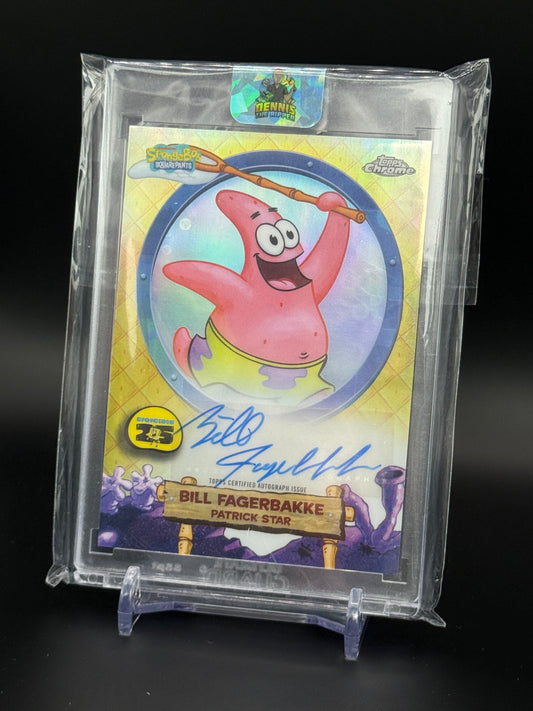 2025 Topps Chrome Spongebob Bill Fagerbakke Patrick Star Auto