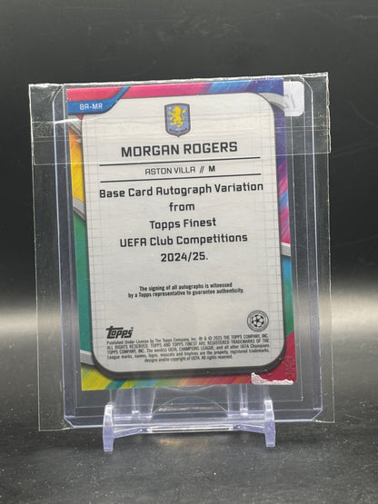 2024-25 Topps Finest UCC Morgan Rogers Aston Villa Orange Wave Auto 10/25