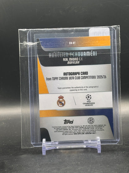 2025-26 Topps Chrome UCC Aurelien Tchouameni Real Madrid C.F Blue Lava Auto 76/150