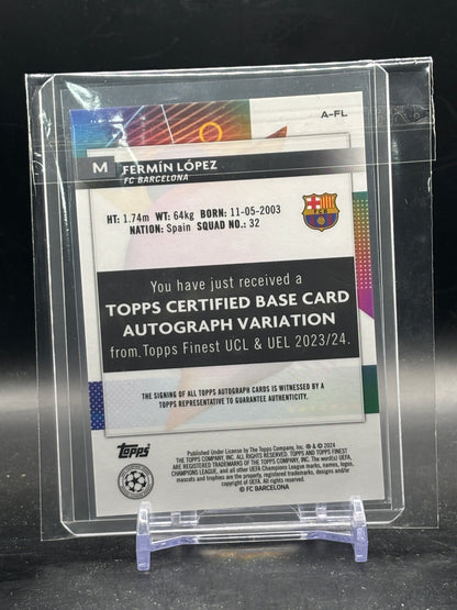 2023-24 Topps Finest UCC Fermin Lopez FC Barcelona Auto