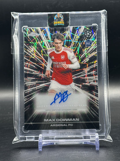 2025-26 Topps Chrome UCC Max Dowman Arsenal FC Black Lazer Auto
