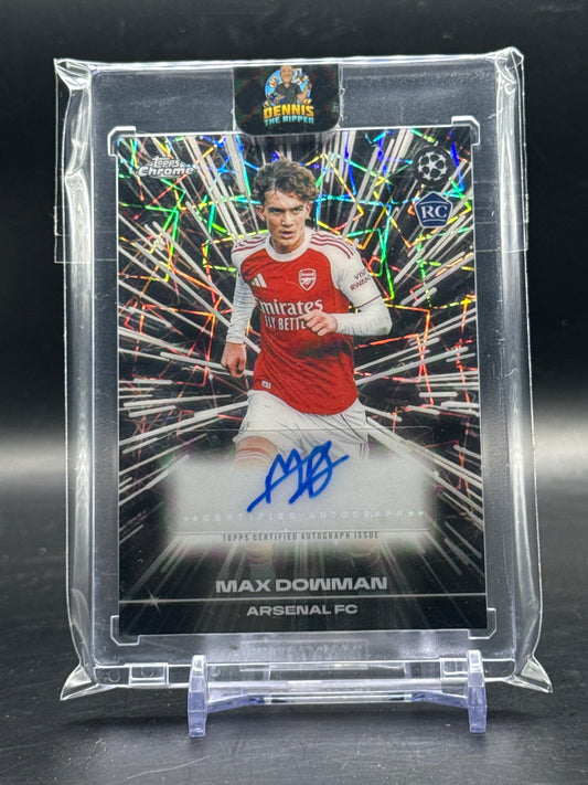 2025-26 Topps Chrome UCC Max Dowman Arsenal FC Black Lazer Auto