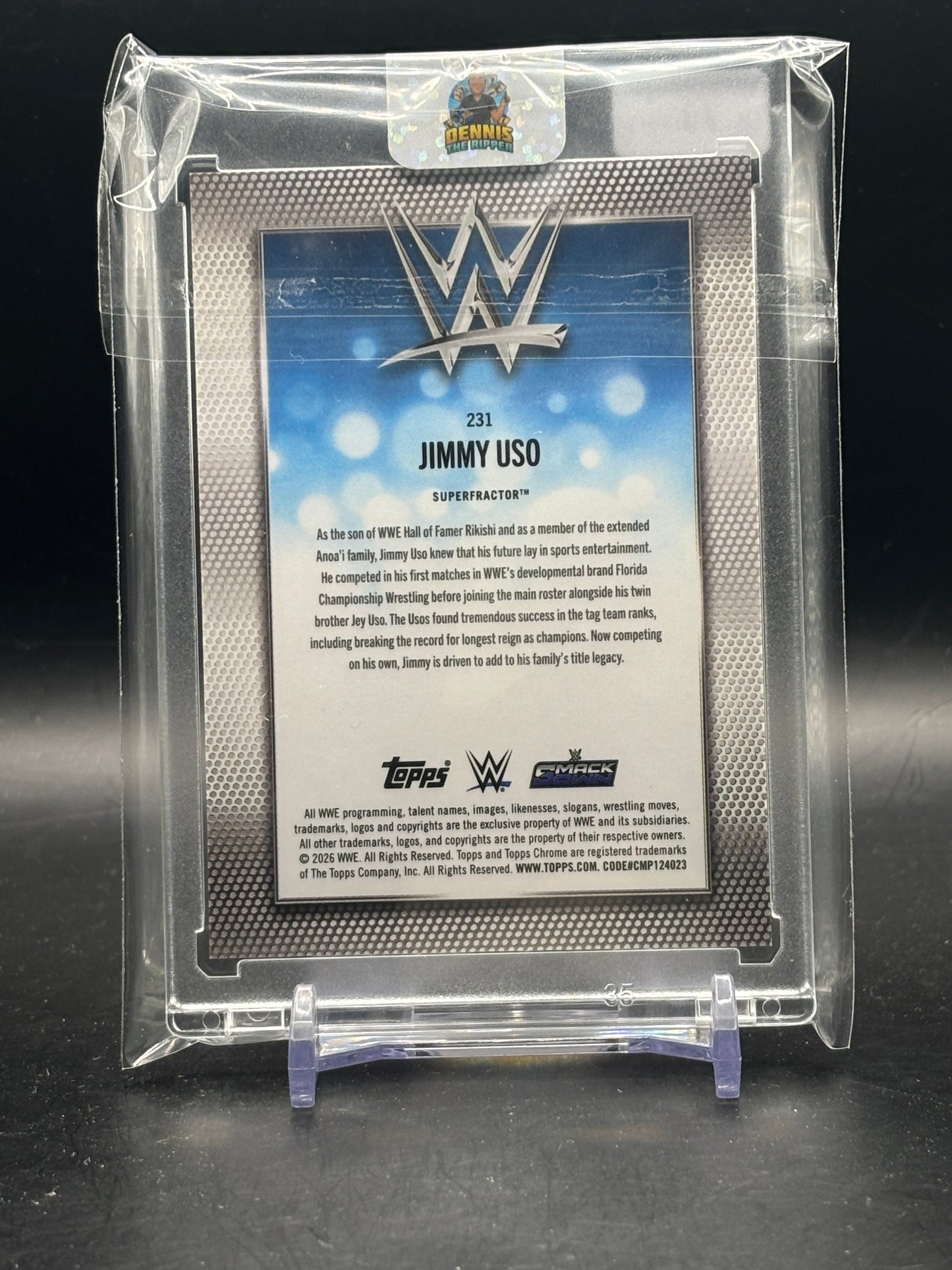 2026 Topps Chrome WWE Jimmy Uso Superfractor 1/1