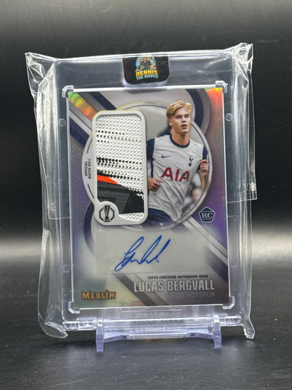 2024-25 Topps Merlin UCC Luca Bergvall Tottenham Hotspur Match Ball Patch Auto