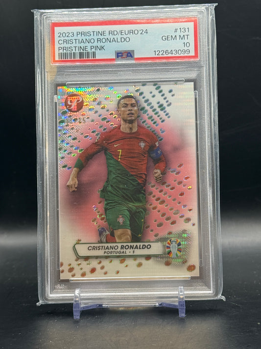 2023 Topps Pristine Euro 2024 Cristiano Ronaldo Portugal Pink 11/15 PSA 10 122643099