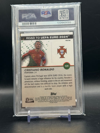 2023 Topps Pristine Euro 2024 Cristiano Ronaldo Portugal Pink 11/15 PSA 10 122643099