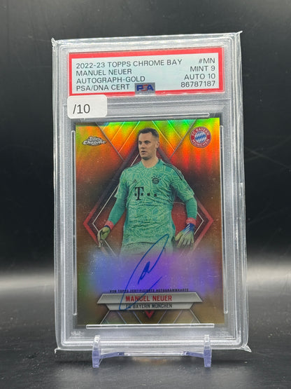 2022-23 Topps Chrome FC Bayern München Manuel Neuer Gold Auto 08/10 PSA 9 Auto 10 86787187
