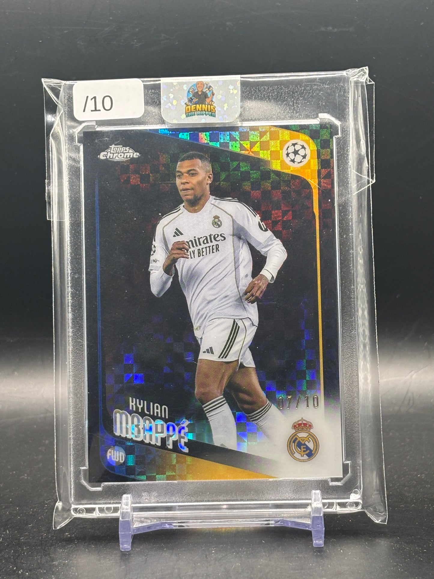 2026 Topps Chrome UCC Kylian Mbappe Real Madrid Black X-Fractor 07/10