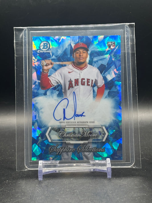 2026 Topps Bowman Sapphire MLB Christian Moore Angels Sapphire Selections Auto