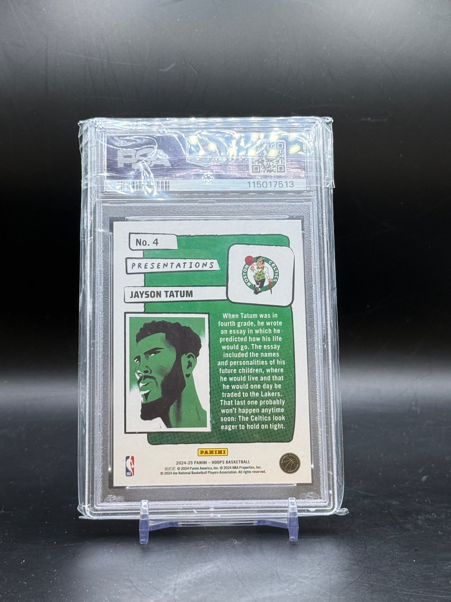 2024-25 Panini Hoops NBA Jayson Tatum Boston Celtics Presentations PSA 10 115017513