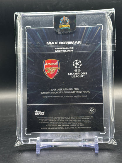 2025-26 Topps Chrome UCC Max Dowman Arsenal FC Black Lazer Auto