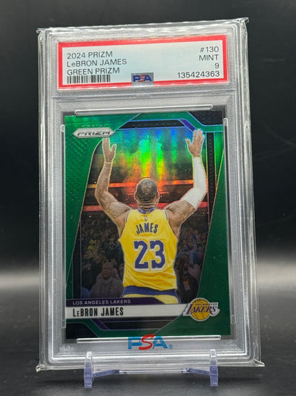 2024-25 Panini Prizm NBA Lebron James Los Angeles Lakers Green PSA